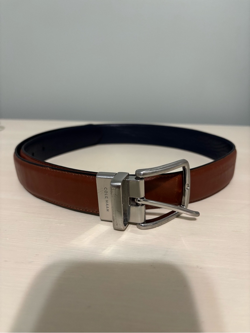 Cole Haan Reversible Belt Brown Navy Size 32 80